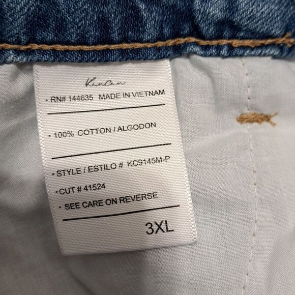 KanCan Denim High-Waisted Distressed Raw Hem Shorts Size 3XL Faded Blue NWT - Picture 5 of 16